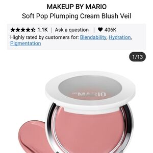 NIB MAKEUP BY MARIO SOFT POP PLUMPING CREAM BLUSH IN BARELY BLUSHING